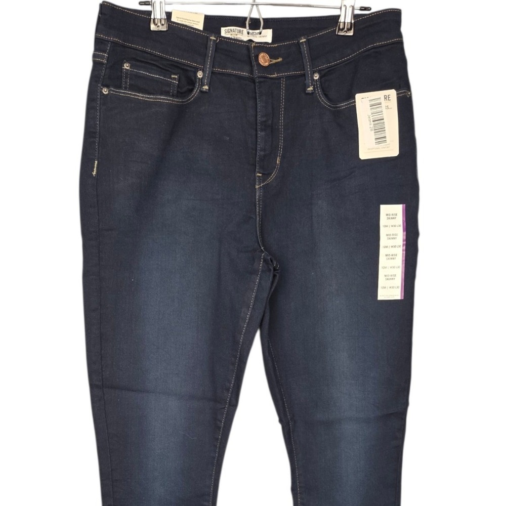 Levi Strauss Signature Gold Jeans Women 10 Mid Rise Skinny Dark Wash Stretch NEW